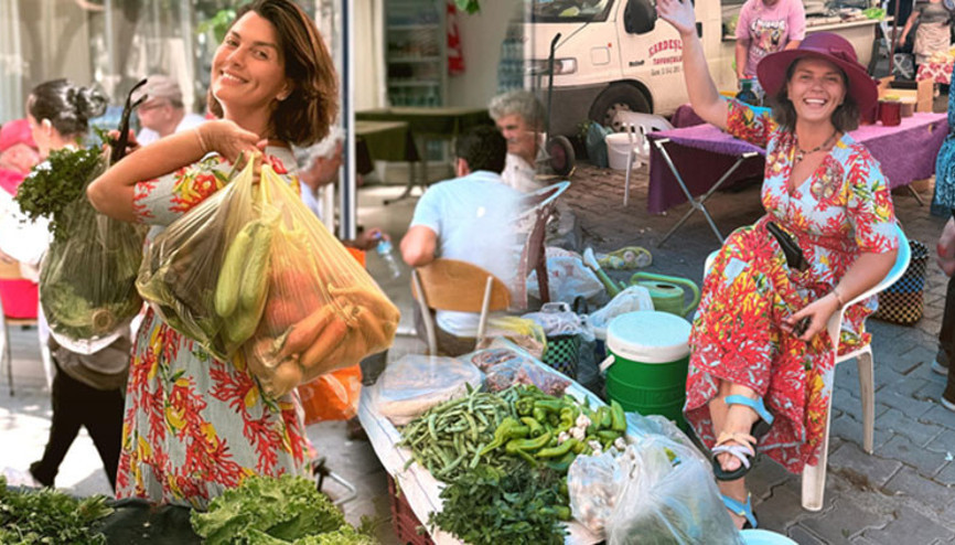 Ünlü oyuncu tezgâhları tek tek gezdi, pazar alışverişini kendi yaptı