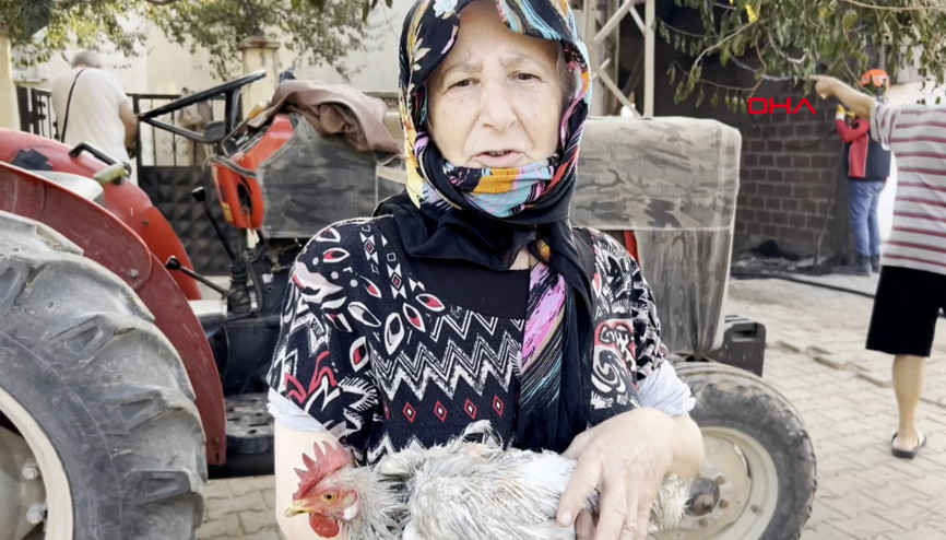 Orman yangınında evinin bir bölümü yandı, geriye 3 tavuğu kaldı Orman yangınında evinin bir bölümü yandı, geriye 3 tavuğu kaldı
