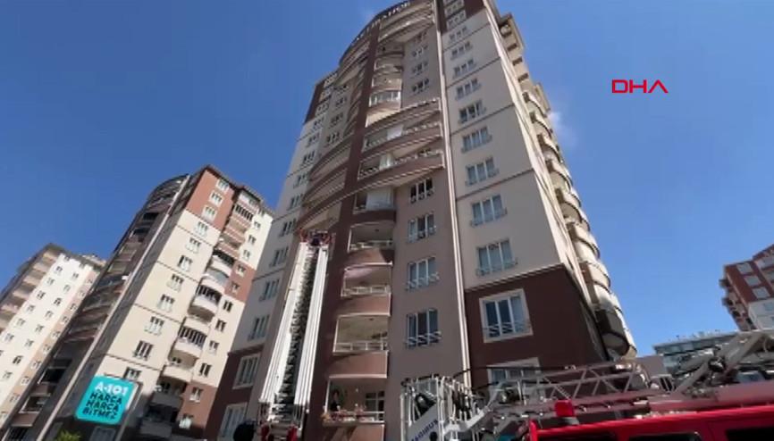 Kayseri’de 14 katlı binada yangın