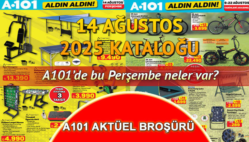 SATIŞTA A101 ALDIN ALDIN 14 AĞUSTOS 2025 KATALOĞU - İNDİRİMLİ AKTÜEL ÜRÜNLER AFİŞİ TAMAMI 🛒 || A101 aktüel broşürü bu hafta neler sunuyor A101 kataloğu ile koşu ve yürüme bandı, kamp çadırı, kırtasiye malzemeleri raflara geliyor