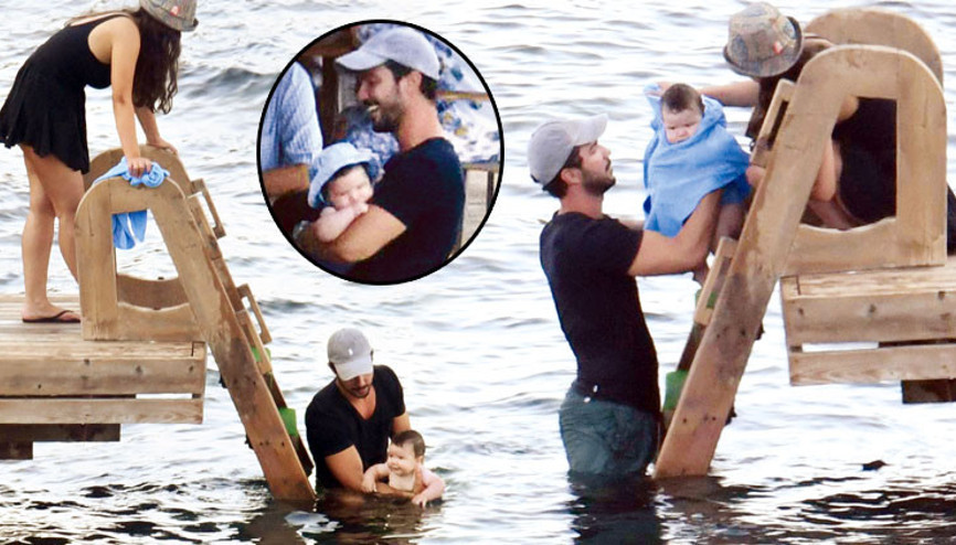 Pınar Deniz ile Kaan Yıldırımın oğulları Fikret Hakanın deniz keyfi