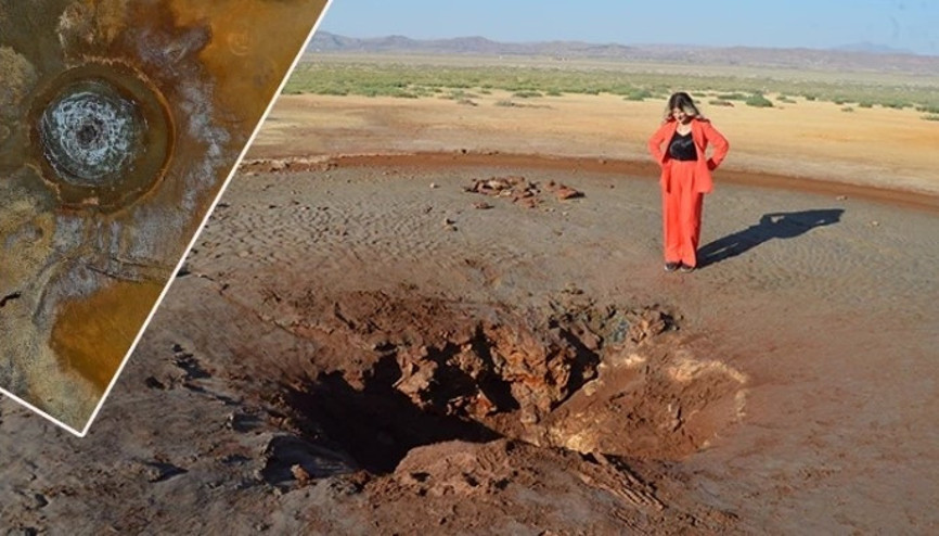 Tuz Gölü havzasındaki tarlada 1 yıldır su fışkırıp kayboluyor