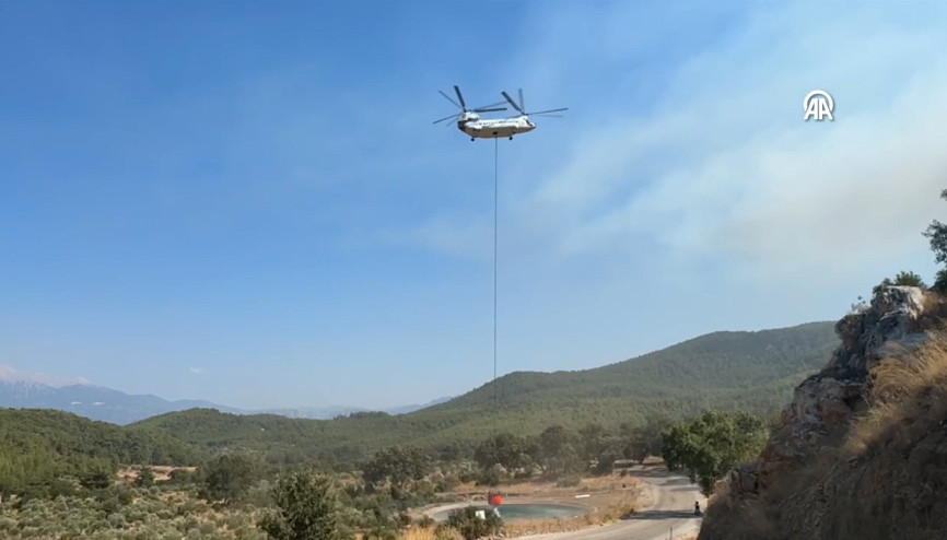 Muğlanın Seydikemer ilçesinde ormanlık alanda yangın çıktı