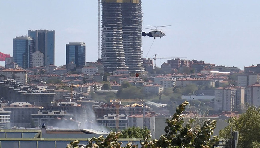 Sarıyerde İTÜde otluk alanda yangın