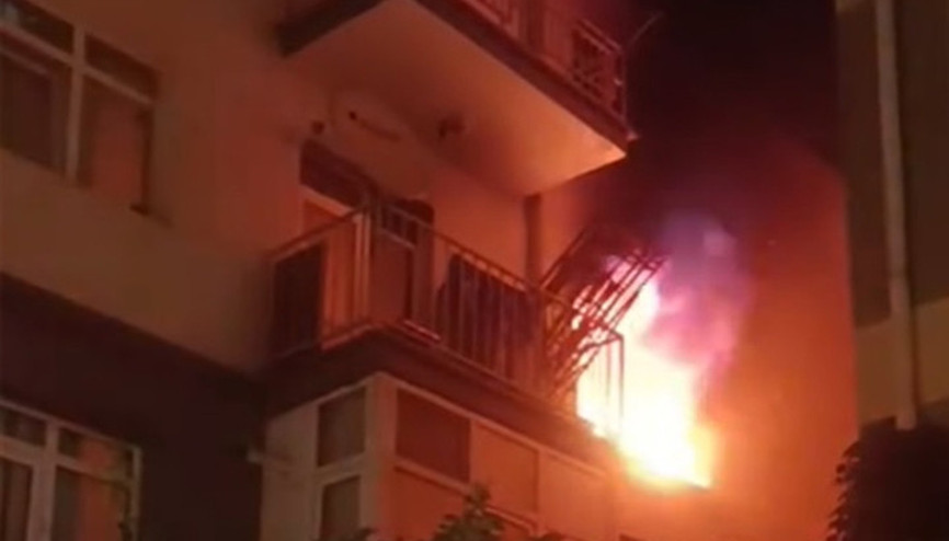 Ankarada 7 katlı apartmanda yangın paniği