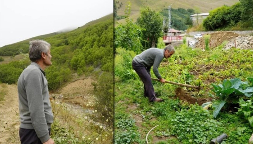 Gümüşhane’de emekli imam, kendi imkânlarıyla köyüne 50 bin ağaç dikti