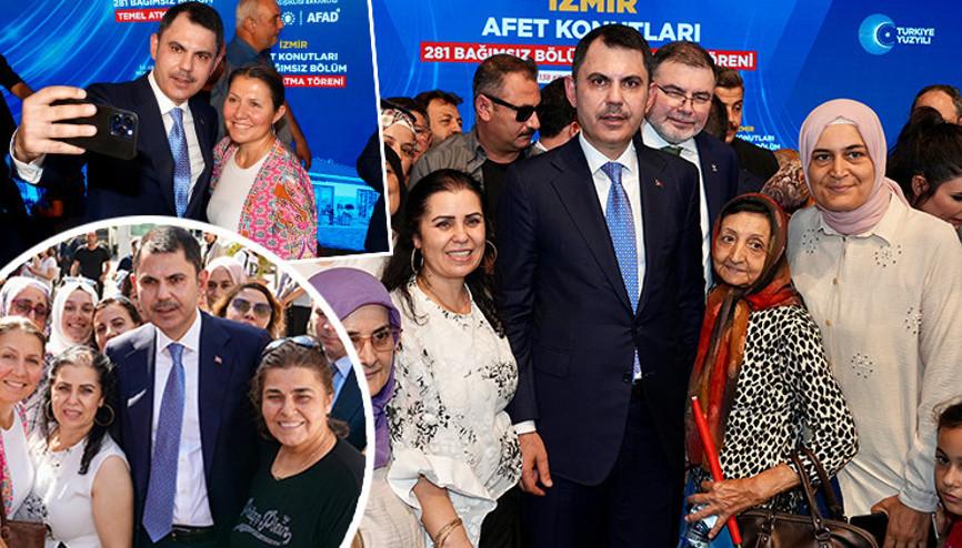 İzmirde afet konutları yükseliyor Bakan Kurum: Yanan her evin yerine yenisini yapacağız