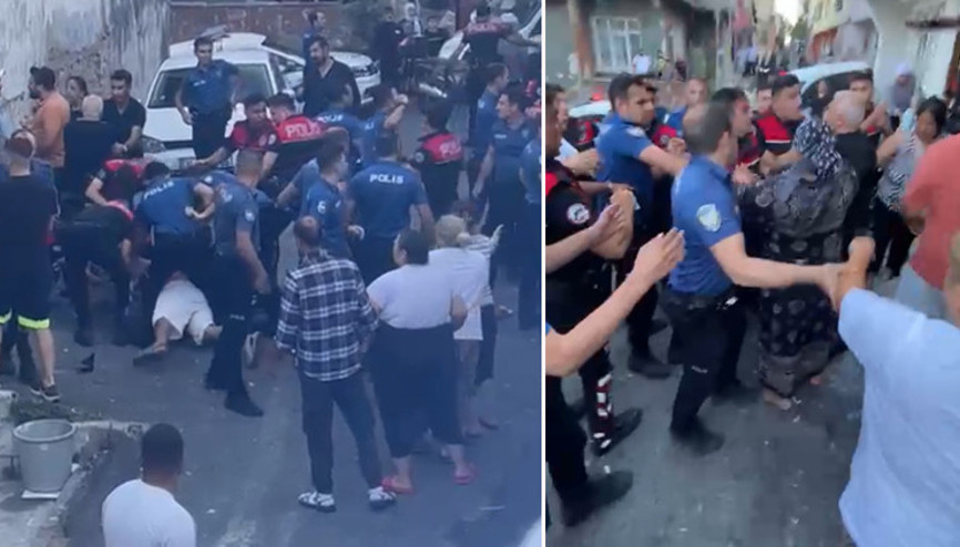 Beyoğlunda ortalık karıştı Mahalleye giren polise saldırdılar