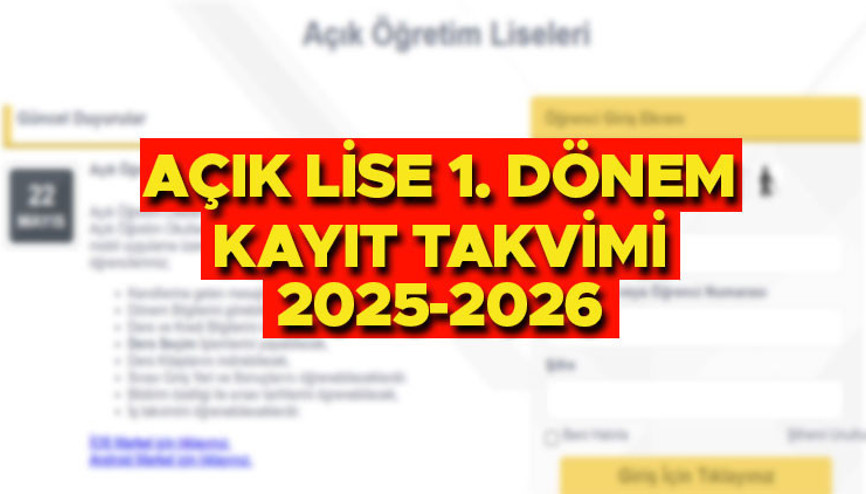 MEB AÇIK LİSE (AÖL) 1. DÖNEM MEB KAYIT TARİHLERİ 2025-2026 || Açık öğretim lisesi yeni kayıt kılavuzu yayınlandı mı Yeni dönem AÖL kayıtları başladı mı, ne zaman yapılacak MEB AÇIK LİSE (AÖL) 1. DÖNEM MEB KAYIT TARİHLERİ 2025-2026 || Açık öğretim lisesi yeni kayıt kılavuzu yayınlandı mı Yeni dönem AÖL kayıtları başladı mı, ne zaman yapılacak
