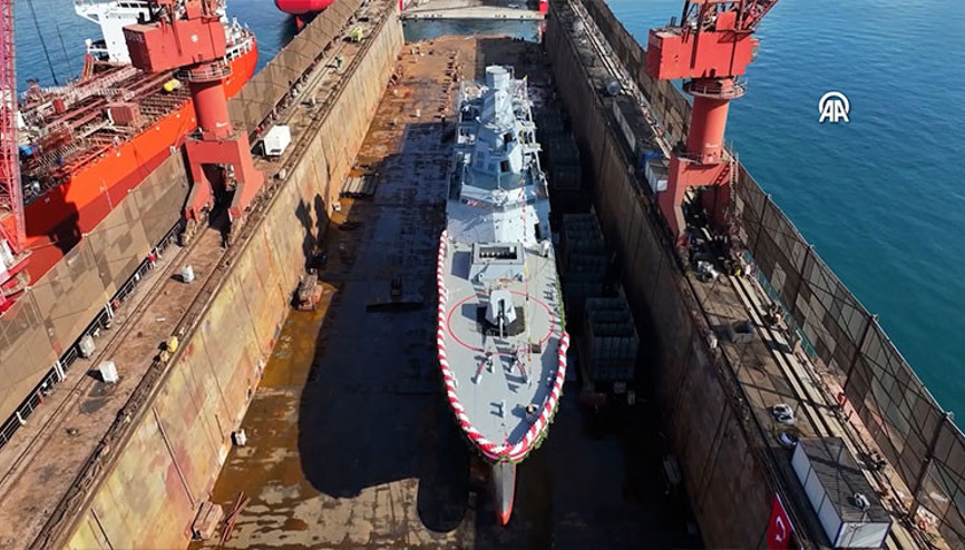 TCG İçel fırkateyninin denize indirme töreni gerçekleştirildi