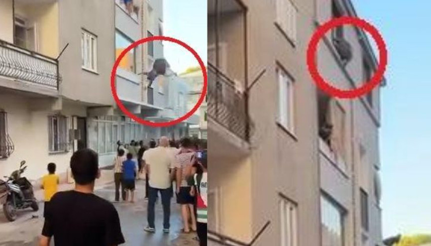 Dehşet anları kamerada Evde çıkan yangından böyle kurtuldular