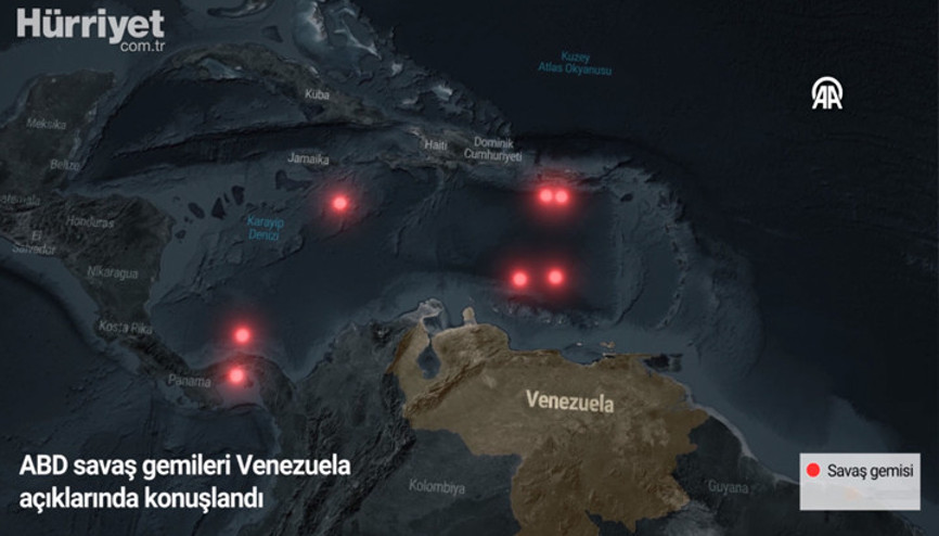 ABD savaş gemileri Venezuela açıklarında konuşlandı