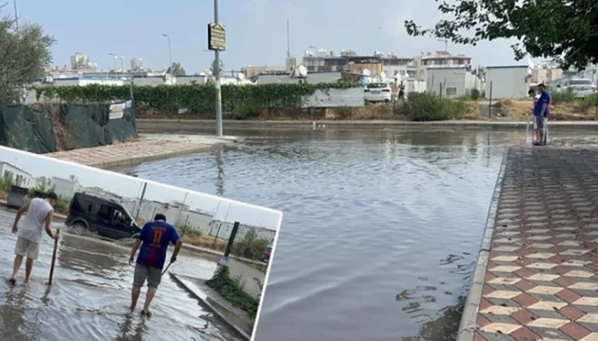 Son 65 yılın en kurak döneminin yaşandığı Hatay’da sağanak yağış yolları göle çevirdi