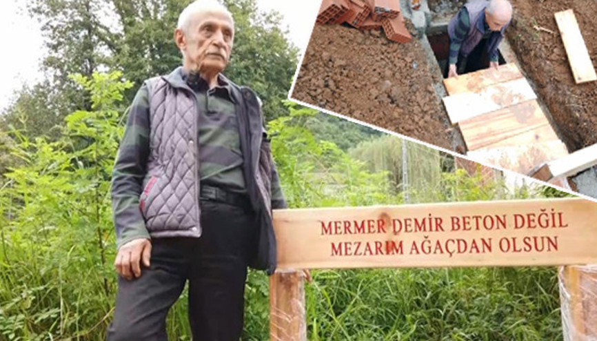 Giresunda yaptırdığı mezar dikkat çekti Vasiyetini de hazırladı: Benim mezarım örnek olsun istedim