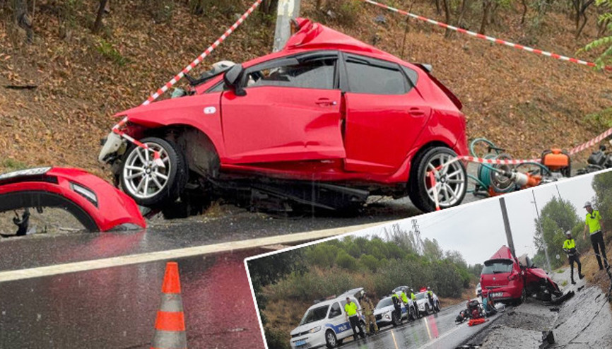 Eyüpsultanda korkunç kaza Direksiyon hakimiyetini kaybeden sürücü feci şekilde can verdi