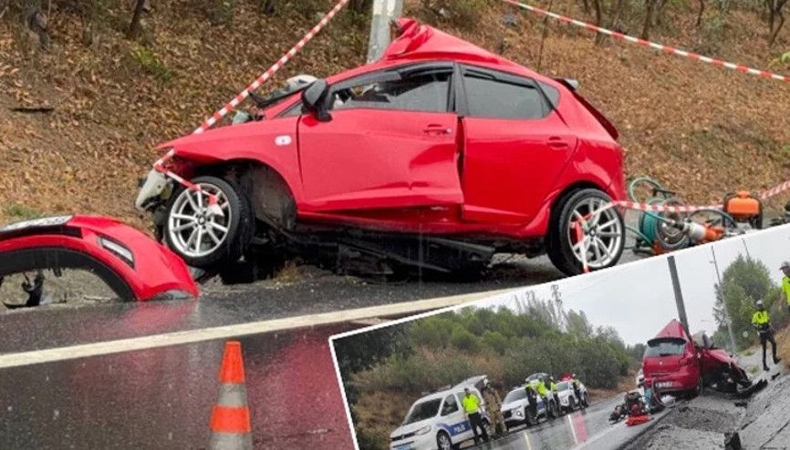 Eyüpsultanda korkunç kaza Direksiyon hakimiyetini kaybeden sürücü feci şekilde can verdi