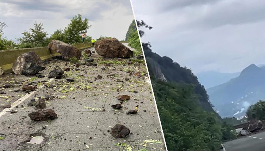 Artvinde heyelan: Karadeniz Sahil Yolu ulaşıma kapandı