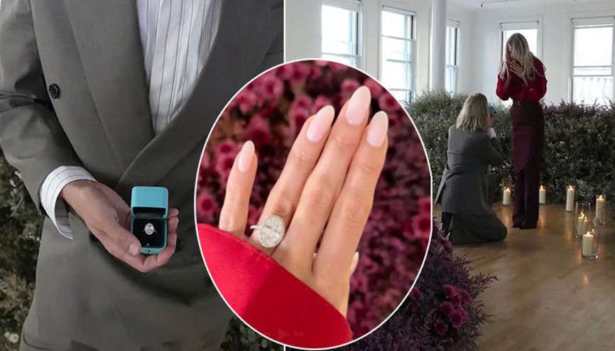 Evliliğe 10 yıl sonra ‘evet’ diyebildiler… Ünlü çift çiçeklerin arasında nişanlandı