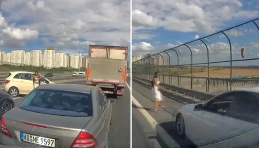 Avcılar’da viyadükteki kediyi kurtarmaya çalışan kadına otomobil çarptı O anlar kamerada Avcılar’da viyadükteki kediyi kurtarmaya çalışan kadına otomobil çarptı O anlar kamerada