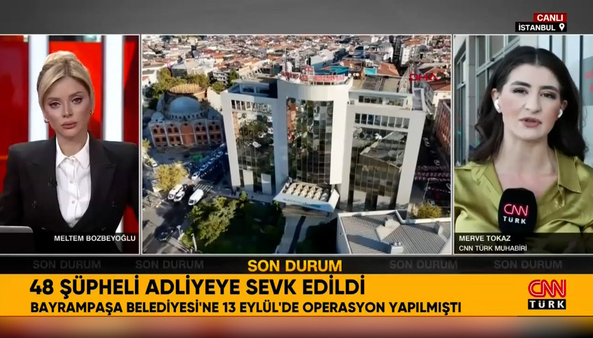 Bayrampaşa Belediyesine yönelik yolsuzluk soruşturmasında gözaltına alınan 48 şüpheli adliyede
