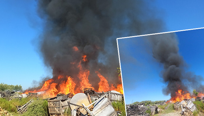 Manisada palet fabrikasında yangın kontrol altına alındı