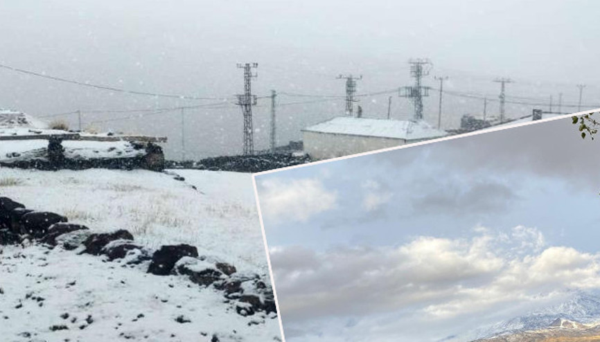 Evler beyaz örtüyle kaplandı Lapa lapa kar yağıyor