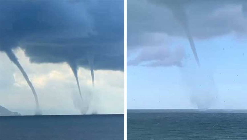 Giresun’da denizde 3 ayrı noktada hortum oluştu