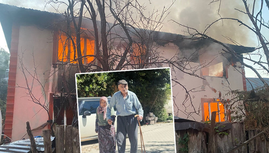Boluda 2 katlı evde yangın Yaşlı çiftten acı haber