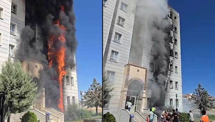 7 katlı apartmanın giriş katında çıkan yangın söndürüldü