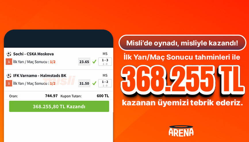 İlk Yarı / Maç Sonucu Tahminlerini Bildi Misliyle Kazandı