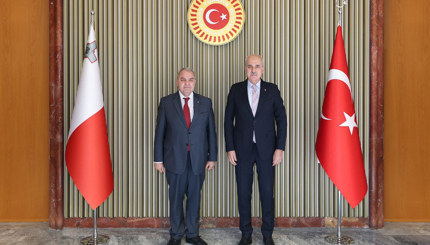 TBMM Başkanı Kurtulmuş, Malta Temsilciler Meclisi Başkanı Farrugia ile bir araya geldi