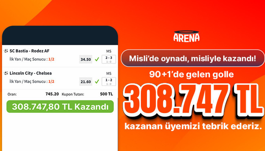 İki maçta 745 oran yakaladı 308.747,80 TL kazandı