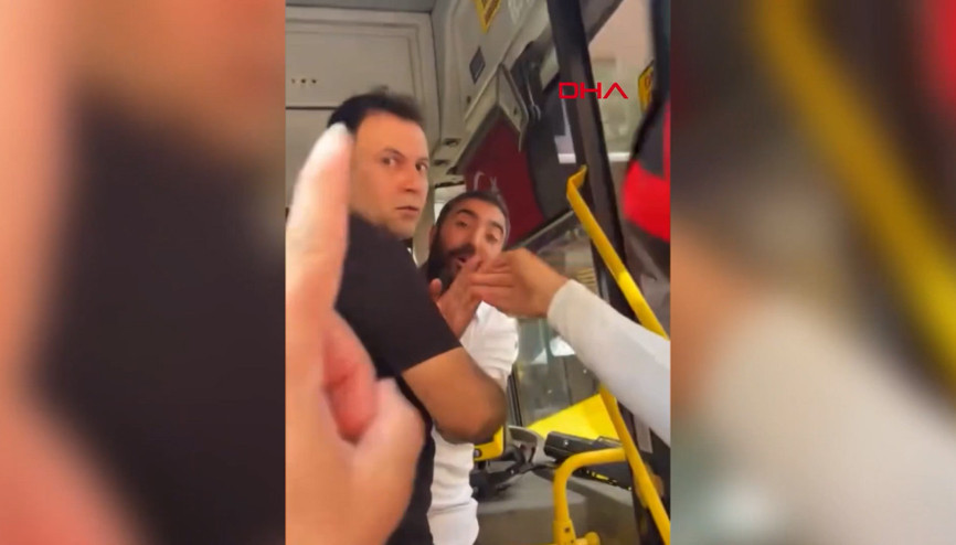 Kağıthane’de İETT otobüsünde karekod kavgası kamerada