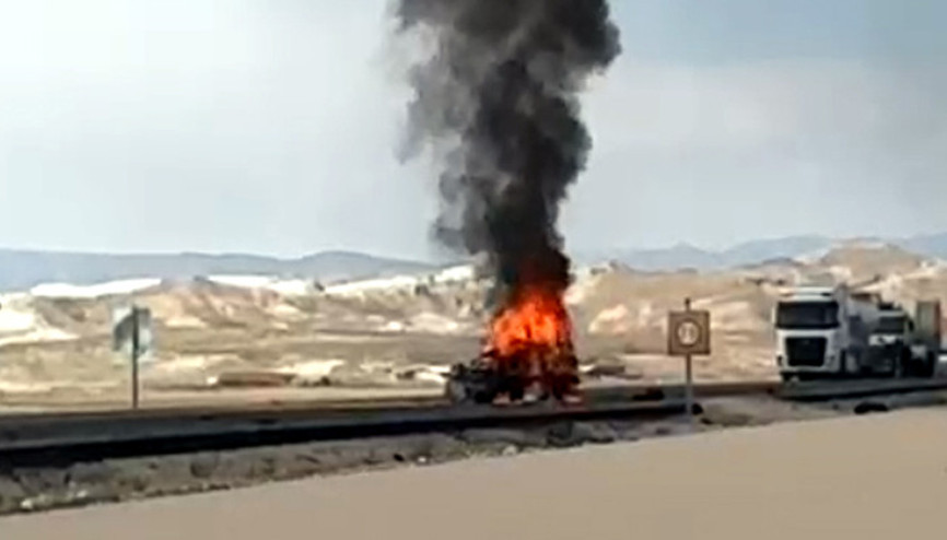 Ankarada feci kaza TIR ile çarpışan otomobil alev aldı... Sürücü hayatını kaybetti