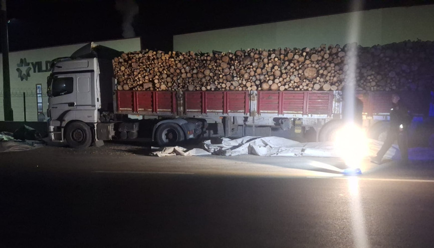 Brandayı toplarken otomobilin çarptığı TIR sürücüsü öldü