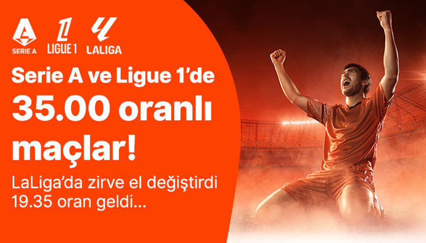 Haftanın sürprizleri LaLiga’dan geldi. İtalya’daki gol düellosu 35.00 oran getirdi İşte geride bıraktığımız haftanın en yüksek oranları Haftanın sürprizleri LaLiga’dan geldi. İtalya’daki gol düellosu 35.00 oran getirdi İşte geride bıraktığımız haftanın en yüksek oranları