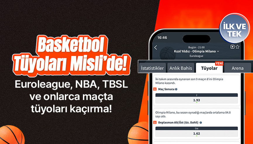 Basketbol bahislerinde yeni rehber Basketbol Tüyolar ilk kez ve sadece Misli’de…
