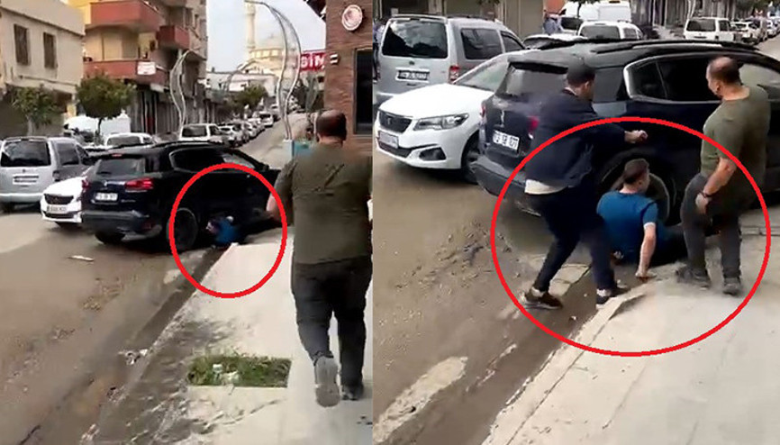 Tartıştığı kişiyi cip ile ezdi O anlar kamerada