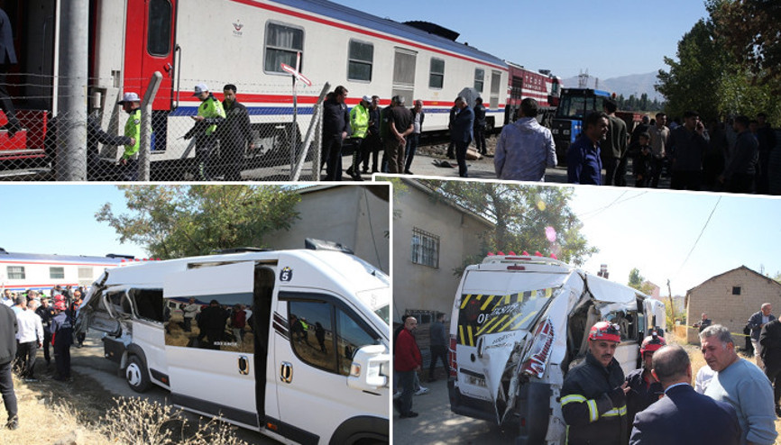 Muşta tren öğrenci servisine çarptı: 17 öğrenci yaralandı