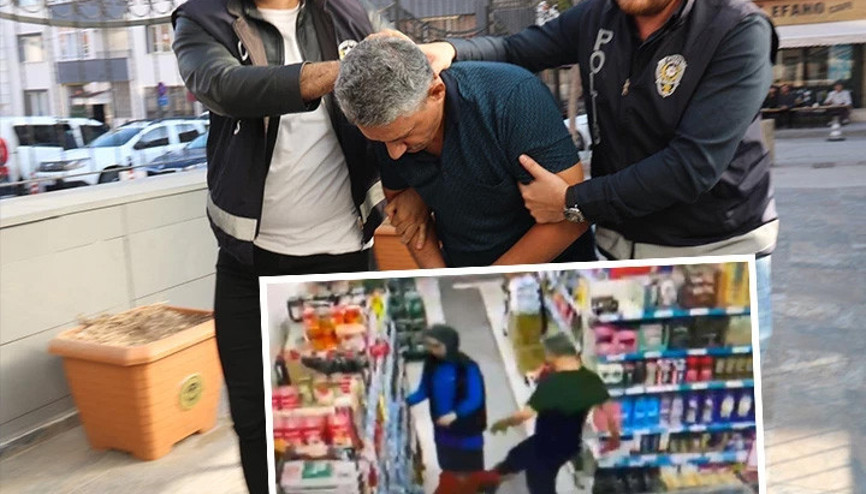 Markette çocuğunu döven baba, adliyede