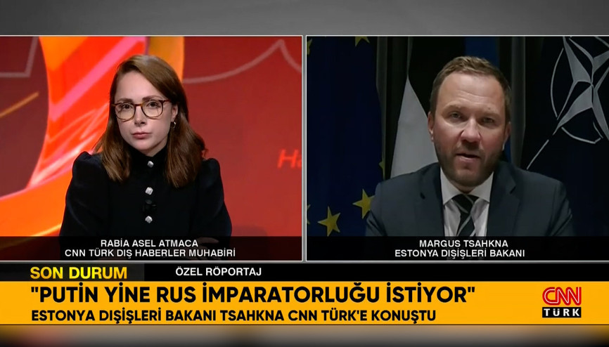 Estonya Dışişleri Bakanı CNN TÜRKe konuştu: Rusya kağıttan bir kaplan Estonya Dışişleri Bakanı CNN TÜRKe konuştu: Rusya kağıttan bir kaplan