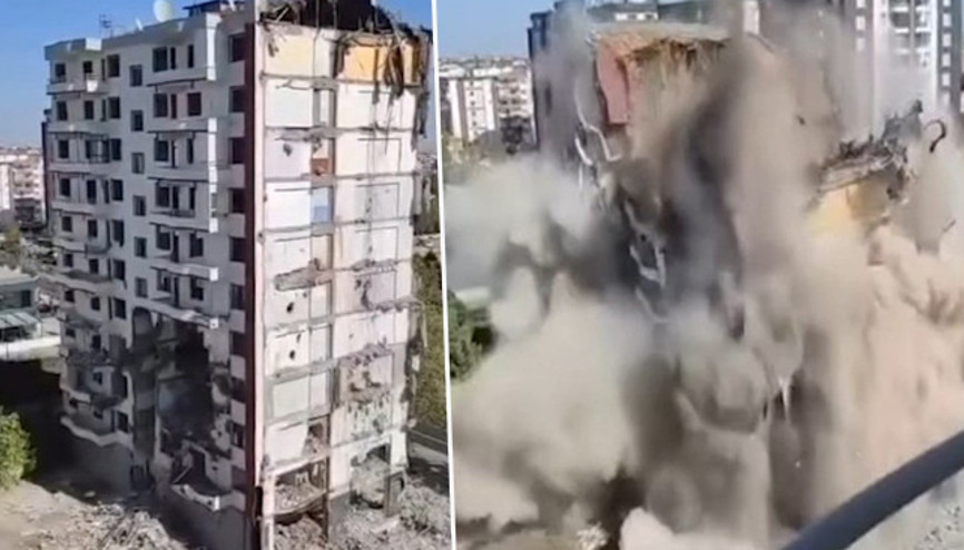 Diyarbakır’da 11 katlı bina, yıkım sırasında çöktü O anlar kamerayla kaydedildi