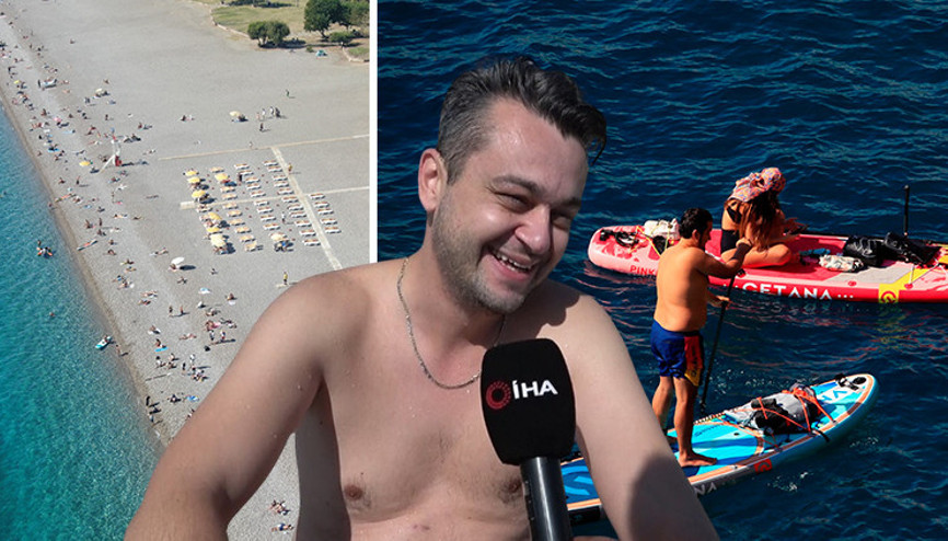 Buraya kış uğramıyor... Fotoğraflar bugün çekildi: Sıcak havayı fırsat bilip denize girdiler Buraya kış uğramıyor... Fotoğraflar bugün çekildi: Sıcak havayı fırsat bilip denize girdiler