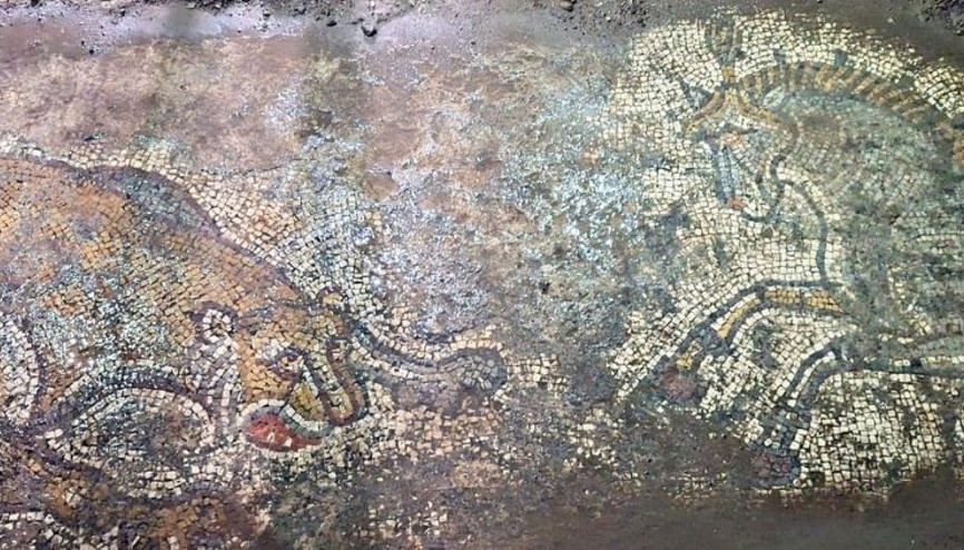 Kaçakçılara satılmak istenen 1500 yıllık mozaik bulundu