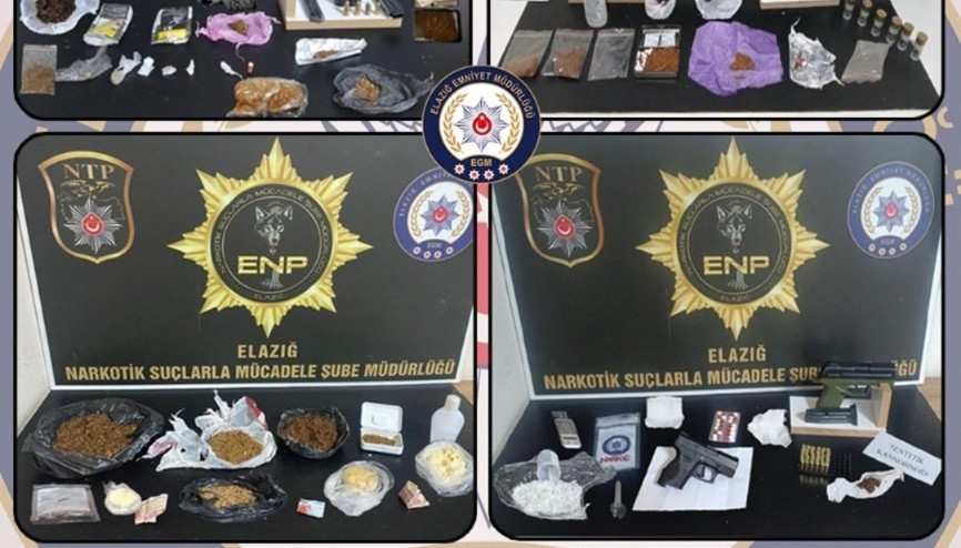Elazığ’da 20 gündeki uyuşturucu operasyonlarında 16 tutuklama