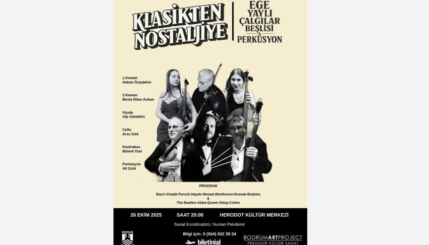 Bodrum’da Vivaldi’den The Beatles’a uzanan nostalji konseri