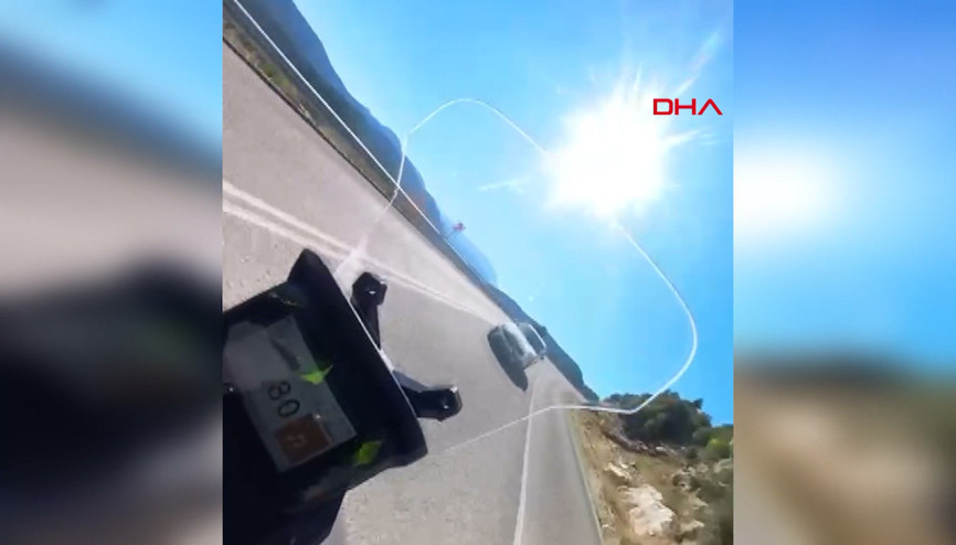 Motosiklet sürücüsünün öldüğü kaza, kask kamerasında