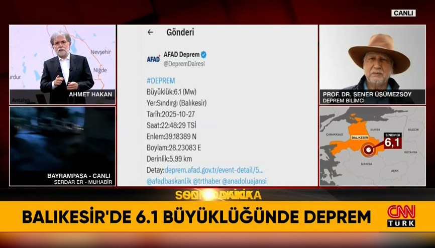 Prof. Üşümezsoy Balıkesir depremini CNN Türke yorumladı