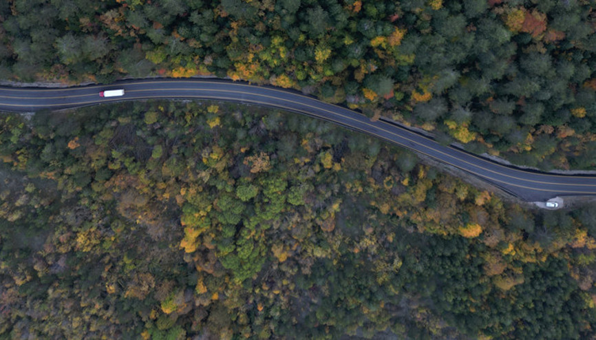 Bartın-Karabük yolunda sonbaharın renkleri, görsel şölen sunuyor