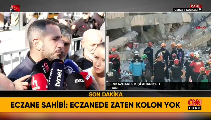 Gebzede 7 katlı bina çöktü Binanın giriş kartındaki eczanenin sahibi konuştu